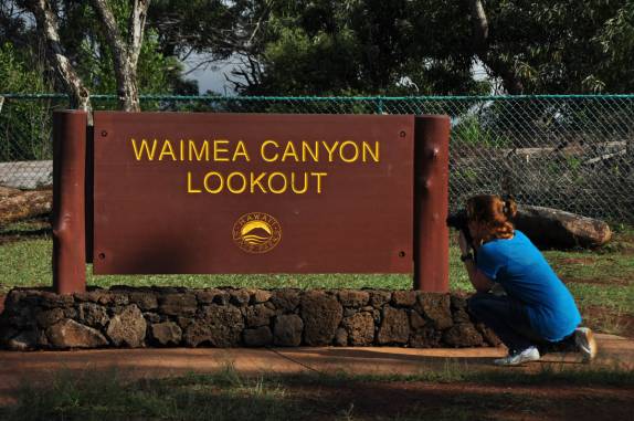 Chegando ao mirante do canyon de Waimea, em Kauai, no Havaí